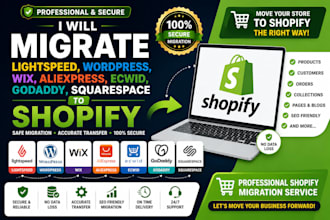 migrate lightspeed wordpress wix aliexpress ecwid godaddy squarespace to shopify