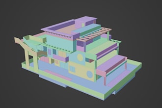 3d building exterior modeling and realistic rendering
