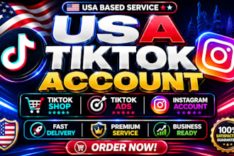 create usa tiktok account, tiktok ads account, tiktok shop and instagram account