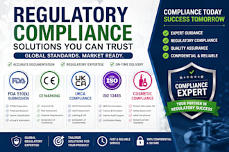 prepare fda 510k submission, ce, ukca, iso 13485 and cosmetic compliance