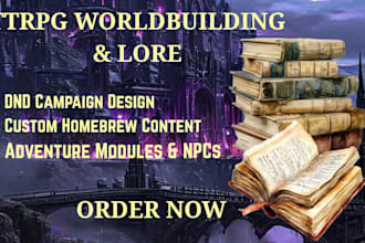 write custom dnd homebrew content ttrpg worldbuilding lore book ghostwriter