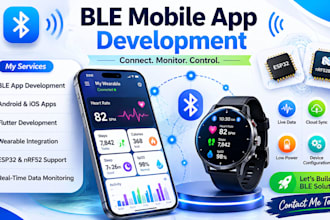 develop ble mobile app for wearable devices, smart sensors, esp32 and nrf52