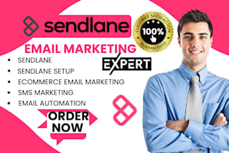 set up sendlane email and SMS marketing automation to grow ecommerce revenue