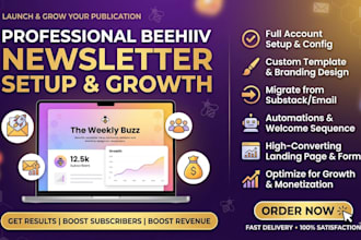 do beehiiv newsletter setup landing page email marketing
