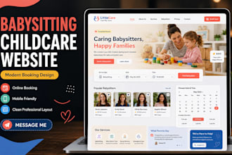 design babysitting childcare booking website