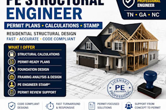 pe structural engineering, permit plans, structural calculations, engineer stamp