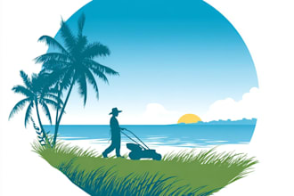 design beach landscape and lawncare logo