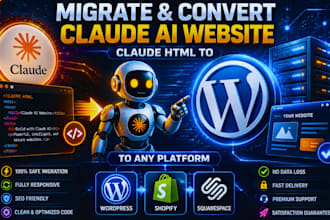 migrate convert claude ai website claude html to wordpress shopify squarespace