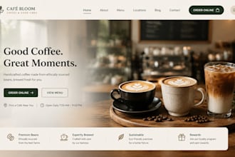 design wix cafe website espresso bar website matcha cafe website