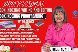 create professional back of book index of your book urgently