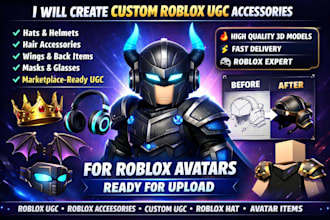 create professional roblox accessories for ugc and avatar