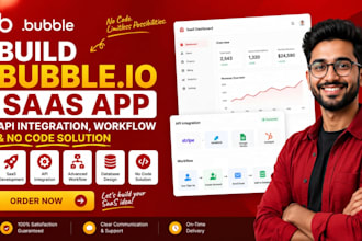 build bubble io saas app API integration workflow and no code solution