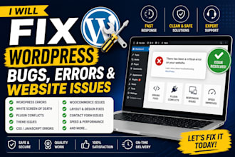 fix wordpress bugs, errors, and website issues