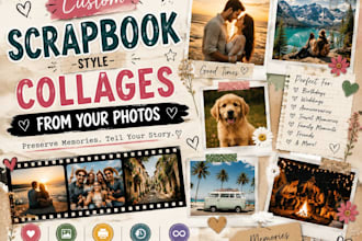 design custom scrapbook style collages from your photos