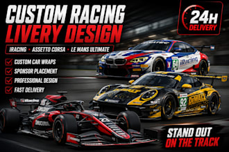 create custom racing car liveries for iracing assetto corsa lmu