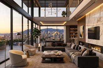 do 3d cgi interior design, bathroom, kitchen, bedroom, livingroom and 3d render