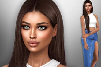 do 3d custom sim 4 design, 3d sim 4 animation, 3d sim 4 character modeling
