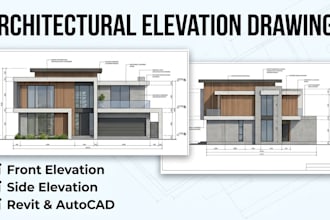 architectural elevation drawings in autocad or revit