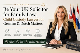 be your UK solicitor for family law, child custody, lawyer for german and dutch