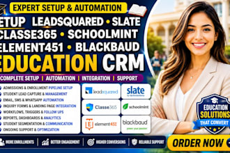 setup leadsquared slate classe365 schoolmint element451 blackbaud education crm