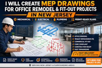create mep drawing for office remodel and fit out project in new jersey