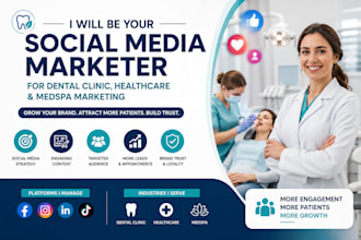 be your social media marketer for dental clinic healthcare and medspa marketing