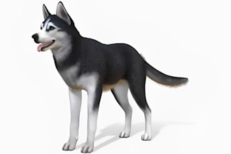 sculpt reallstic 3d anima model stl file 3d replica dog model zbruch 3d printing