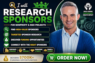 research sponsors for nonprofit and ngo projects
