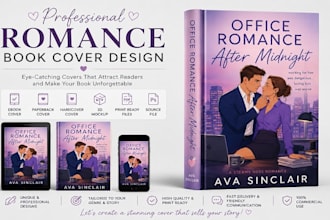 create romance cover design, ebook cover design, book cover and book design