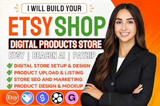 setup etsy digital shop with etsy SEO etsy digital product, pod, etsy shop setup