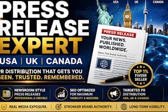 write and distribute a professional USA uk canada press release