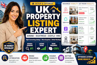 setup UK property listing optimization airbnb rightmove zoopla and hmo listing