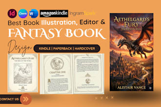 create fantasy book illustrations, character art and cover artwork