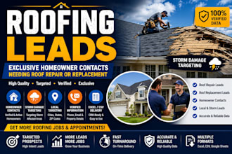 provide exclusive roofing leads and roof repair homeowner contacts