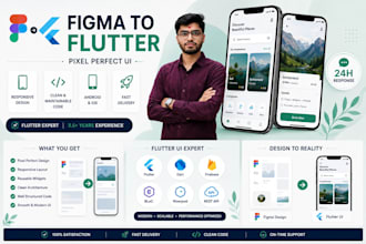 convert figma design into flutter mobile app UI