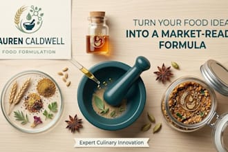 be your food formulation scientist, supplement, beverage and recipe development