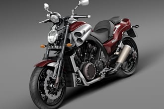 create a realistic 3d motorcycle model