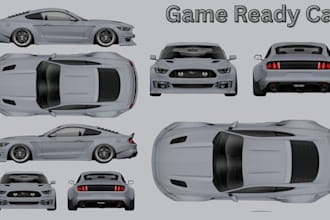 create game ready 3d car model for unity unreal engine fivem gta5 vehicle asset