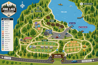 do vector maps, festival maps, event maps, rv park maps, property map, trail map