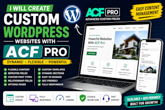develop custom wordpress website using acf
