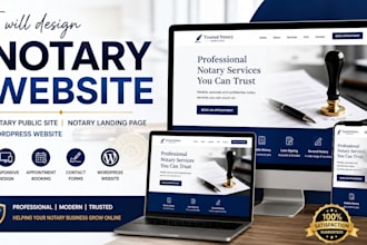 design notary website, notary public site, notary landing page, wordpress