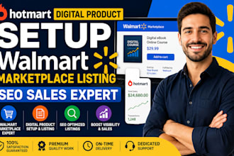 hotmart digital product setup walmart marketplace listing SEO sales expert spod