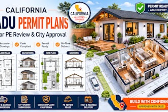 prepare california adu permit plans for pe review and city approval