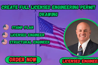 caliornia licensed engineer, full engineering permit plan stamp