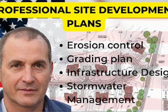 site grading plan using autocad, site plan, drainage plan, utility plan