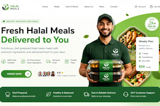 design squarespace halal meal delivery website halal prepared meal website
