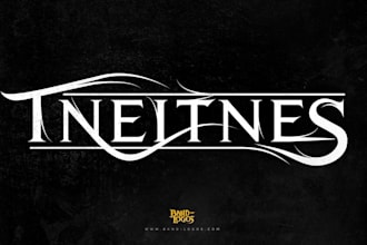 design a powerful metal rock band logo