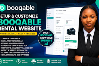 setup booqable rental website, booking system, and equipment rental store