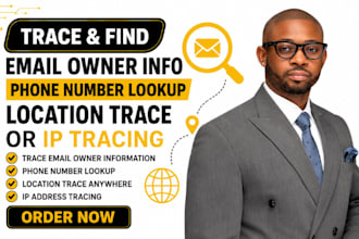 trace and find email owner info phone number lookup location trace or IP tracing