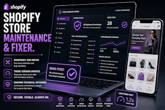 fix shopify store bugs and handle monthly website maintenance